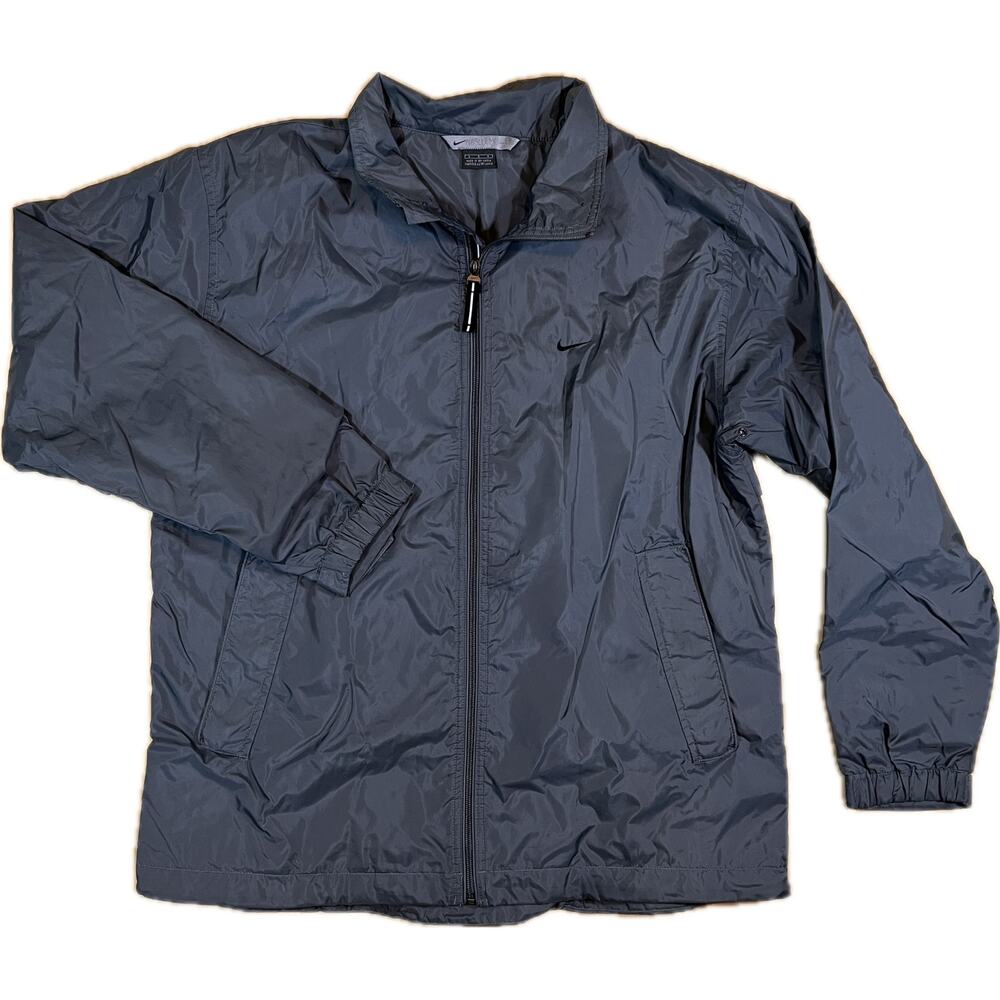 VTG Nike Nylon Windbreaker Jacket‎ Gray Lightweight Full Zip Men’s L Classic Fit